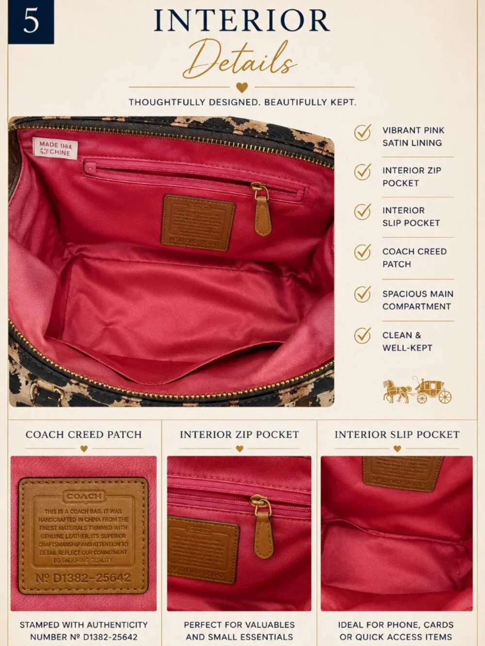 Coach Madison Ocelot Leopard Satchel Crossbody 25642 Brown Canvas Leather EUC - Picture 2 of 13